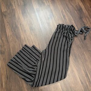 Xhilaration Black and White Striped Wide Leg Pants